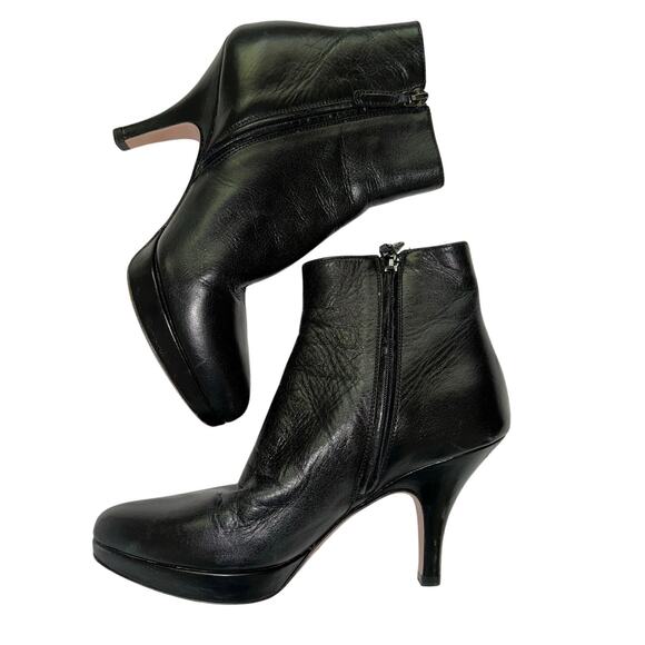 Prada Black Leather Ankle Boots Size 35.5 Pointed Toe Kitten Heel repaired READ! - Picture 1 of 14